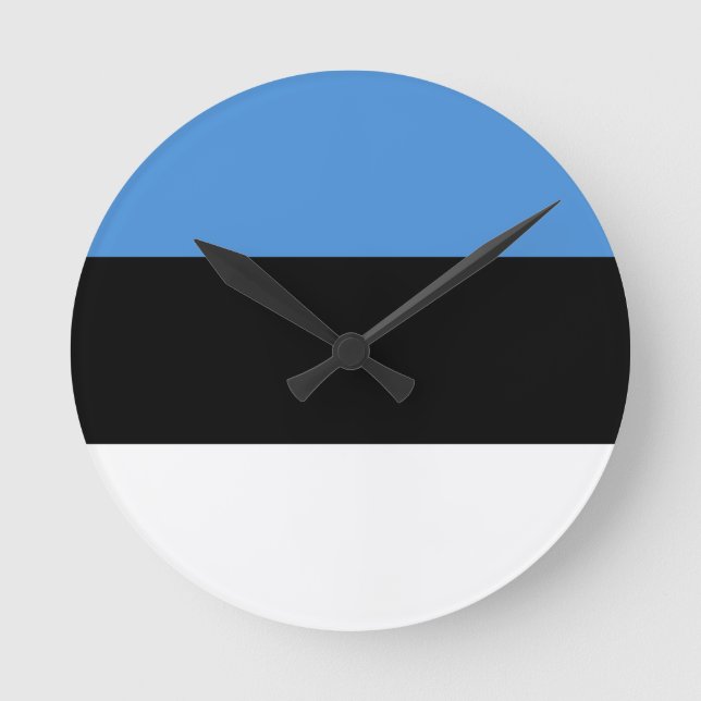 Estland Flagga Rund Klocka (Framsida)