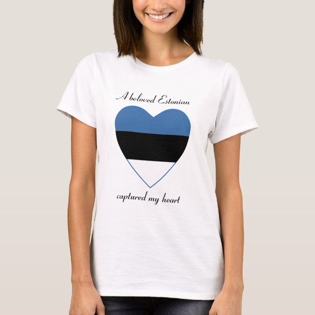 Estland Flagga Sweetheart T-Shirt (Framsida)