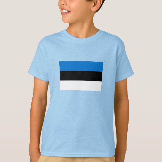 Estland Flagga T Shirt (Framsida)