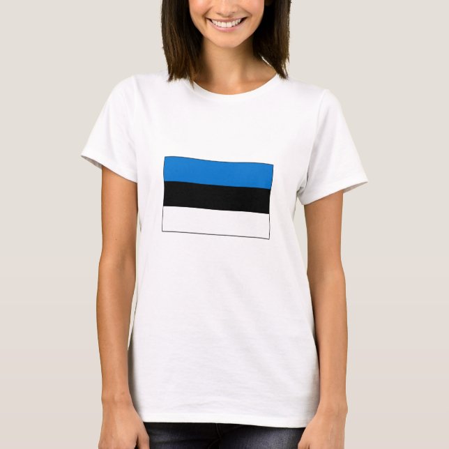 Estland Flagga T Shirt (Framsida)