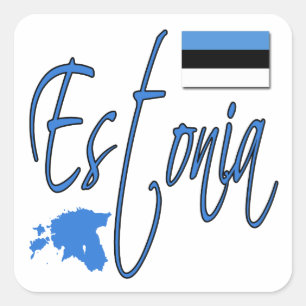 Estland Fyrkantigt Klistermärke