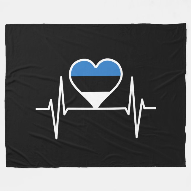 Estland Heartslag Estland Flagga Fleecefilt (Framsidan (Horisontell))