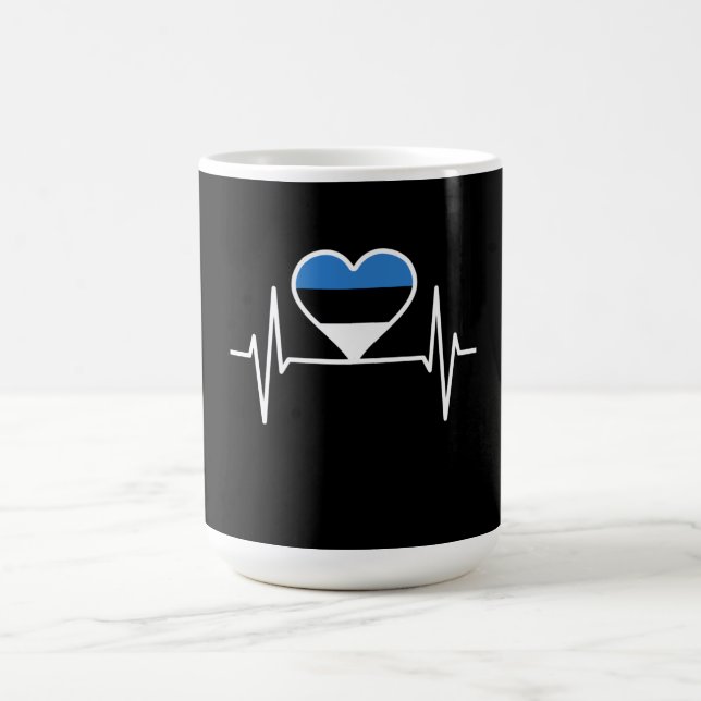 Estland Heartslag Estland Flagga Kaffemugg (Center)