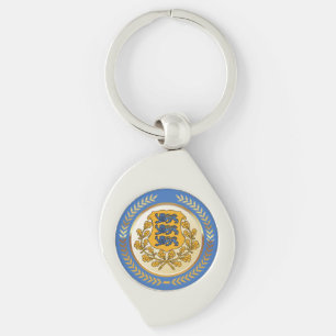Estland Jackar om Arm Swirl Silverfärgad Nyckelring
