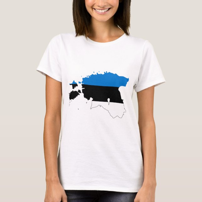 ESTLAND - KARTA/FLAGGA/FÄRGER/EMBLEM T SHIRT (Framsida)