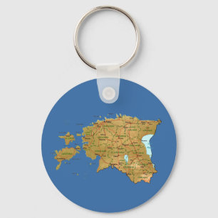 Estland karta Keychain Nyckelring