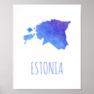 Estland karta poster