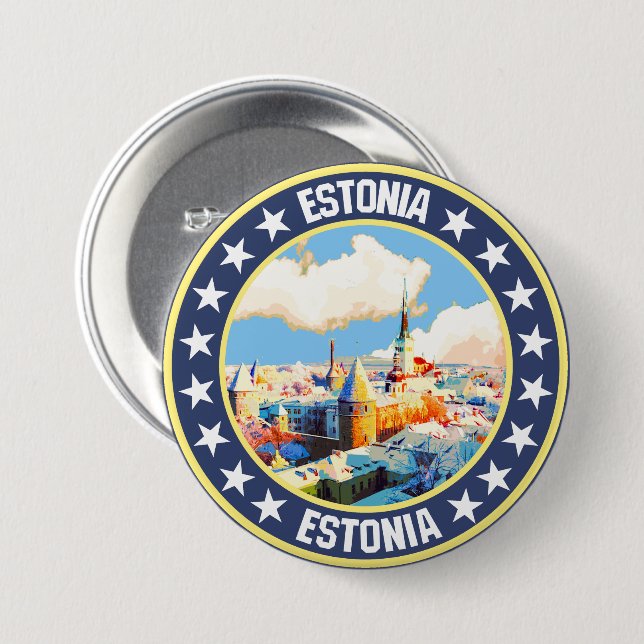 Estland Knapp (Framsida & baksida)