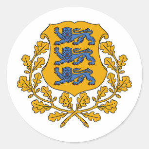 Estland landskapsvapen symbol emblem flagga runt klistermärke