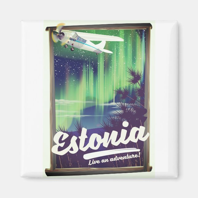 Estland Norrskensäventyrsposter. Magnet (Framsidan)