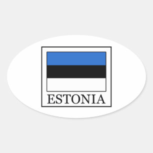 Estland Ovalt Klistermärke