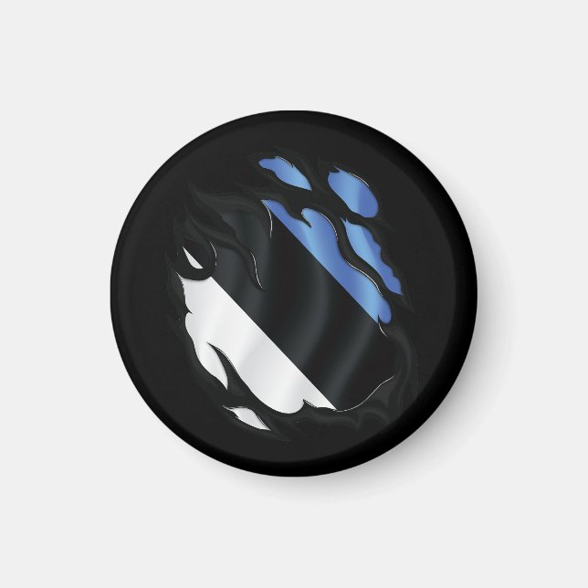 Estland Rippad Flagga Magnet (Framsidan)