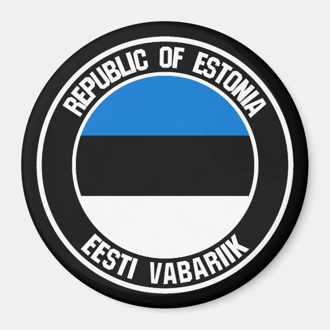 Estland Round Emblem Magnet (Framsidan)