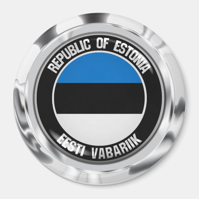Estland Round Emblem Magnet (Framsidan)
