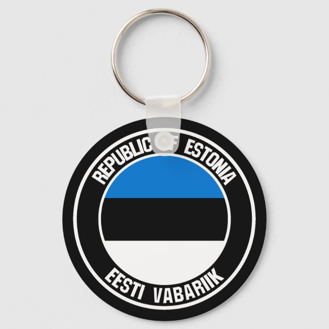 Estland Round Emblem Nyckelring (Framsida)