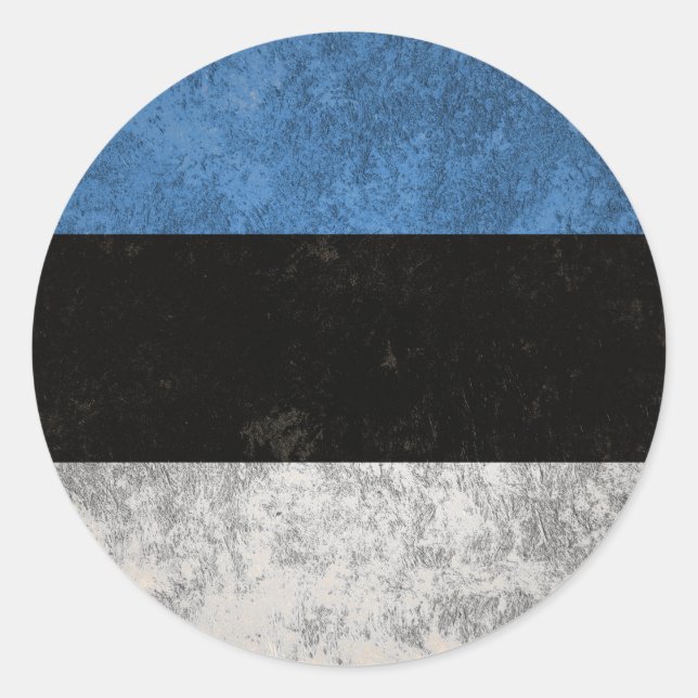 Estland Runt Klistermärke (Framsida)