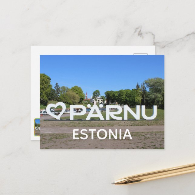 Estland Stad Pärnu vykort! Vykort (Fram/Back In Situ)