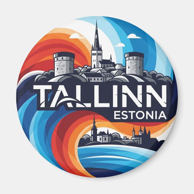 Estland Tallinn Travel Magnet (Framsidan)