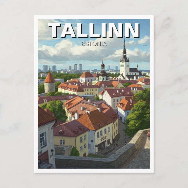 Estland Tallinn Travel Vykort (Framsida)