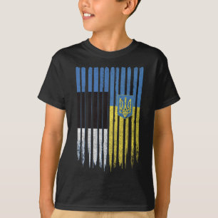Estland Ukraina Estnisk Ukrainsk Flagga T Shirt