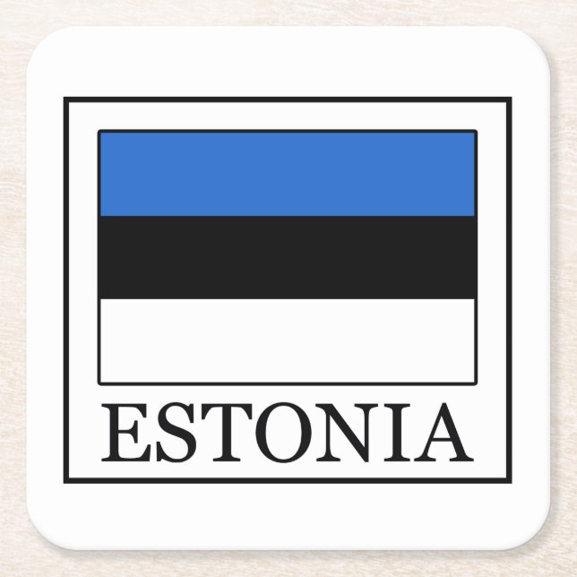 Estland Underlägg Papper Kvadrat (Framsidan)