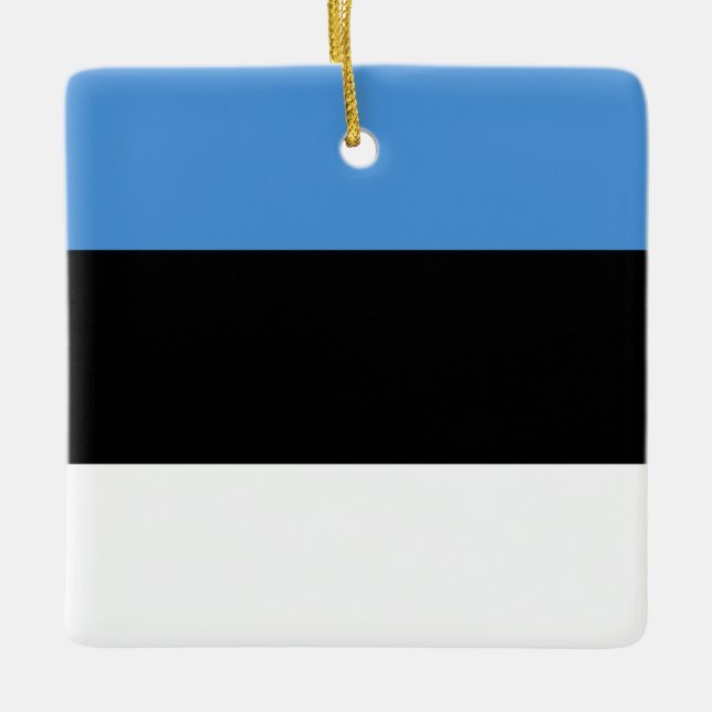 Estlands (Estlands) Flagga Julgransprydnad Keramik (Framsida)