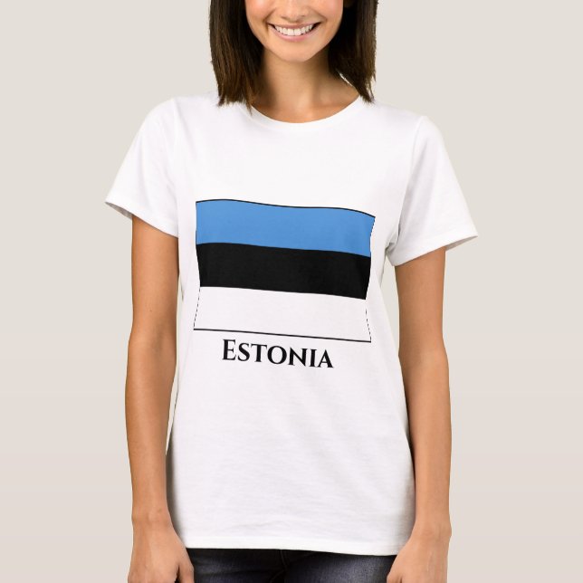Estlands (Estlands) Flagga T Shirt (Framsida)