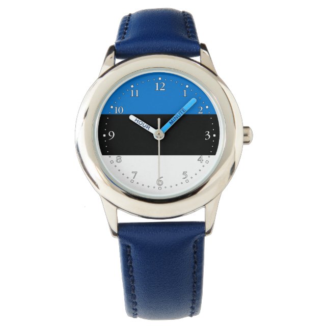 Estlands flagga armbandsur (Framsida)
