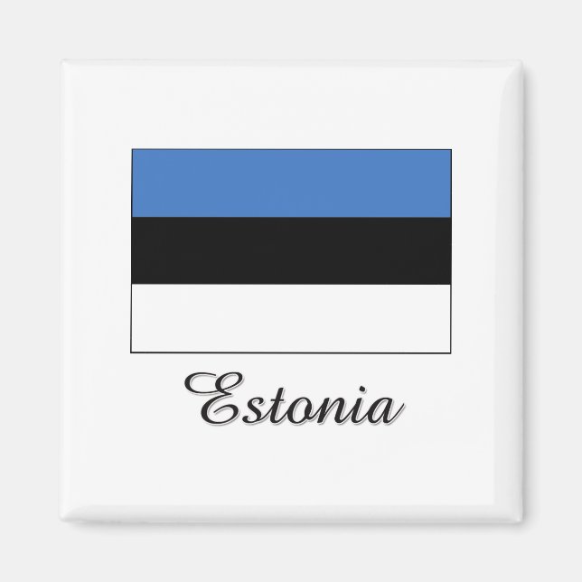 Estlands Flagga Design Magnet (Framsidan)
