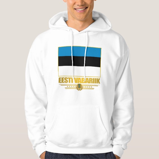 Estlands flagga (Eesti Lipp) Sweatshirt Med Luva (Framsida)