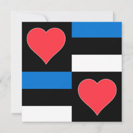 Estlands Flagga Heart Mönster Roligt Patriotic Est Kort