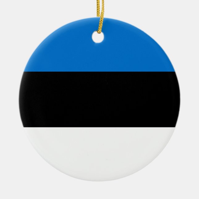 Estlands flagga julgransprydnad keramik (Framsidan)