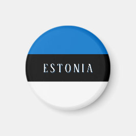 Estlands flagga (med text) magnet