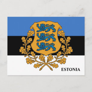 Estlands Flagga och Jacka av Arm vykort! Vykort
