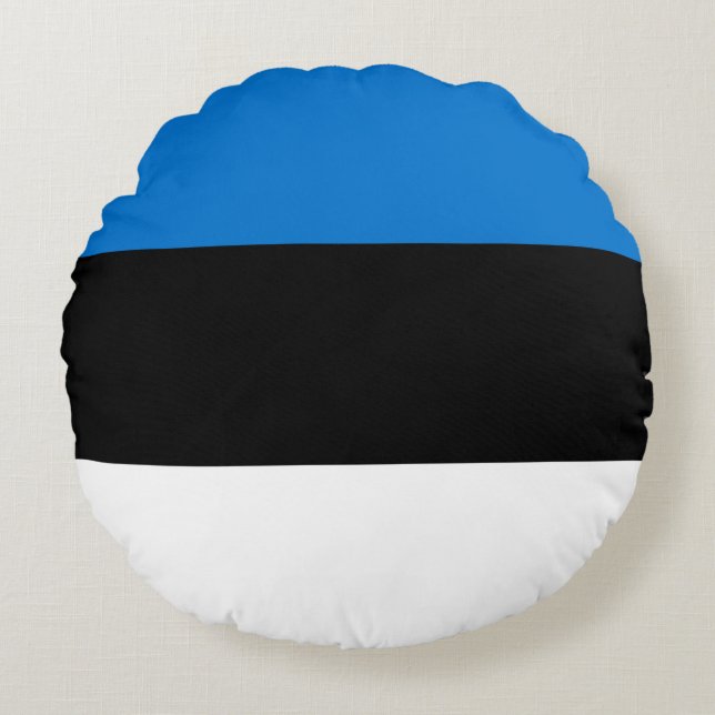 Estlands flagga rund kudde (Framsidan)