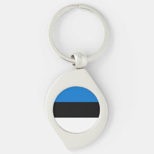 Estlands flagga swirl silverfärgad nyckelring