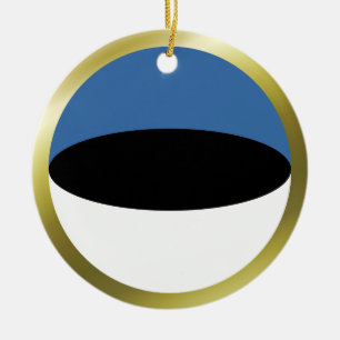 Estlands flaggprydnad julgransprydnad keramik