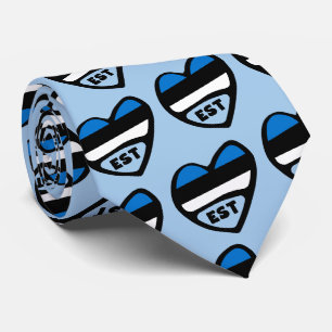 Estlands Land Code Flagga Heart, EST Slips