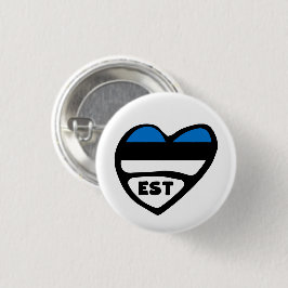 Estlands Land-kod Flagga Heart Pin Badge, EST Knapp