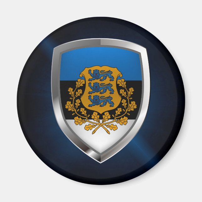 Estlands metallemblem magnet (Framsidan)