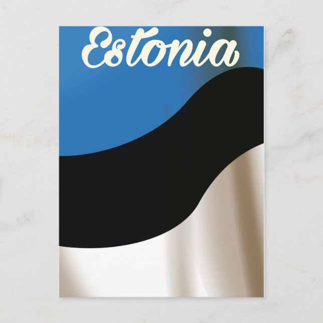 Estlands nationella flagga reseposter vykort (Framsida)