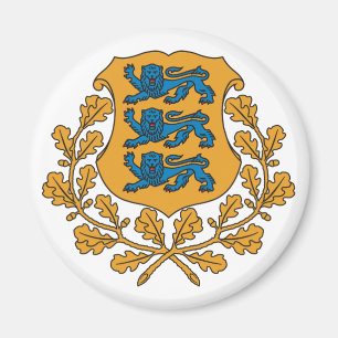 Estlands Officiell Jackar Arm Heraldry Symbol Magnet