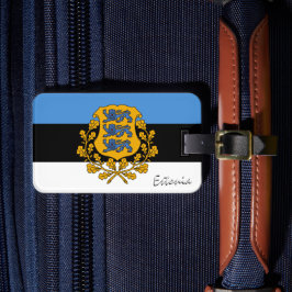 Estlands språkflaggor, patriotiska estniska Flagga Bagagebricka