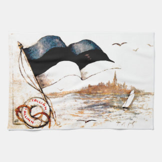 Estländsk  flaggaTeahandduk Kökshandduk