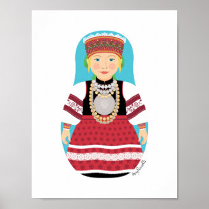 Estnisk, Seto Matryoshka-affisch Poster