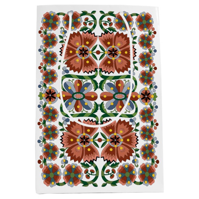 Estniska antique folkart design med blommor (Framsidan)