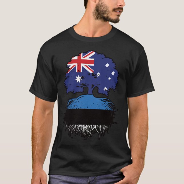 Estniska australiska Australiens Träd Roots T Shirt (Framsida)