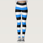 Estniska balkar i färg leggings<br><div class="desc">Eesti/Estland Flagga färg är kvinnor i alla former av tryckta skrivpapper. Skandinaviska Stil designade kvinnliga lag med djärvt rand. Kvalitetssträngar med övertryck av estniska flagga. En av våra omfattande skandinaviska designade souvenirer. Besök vår skandinaviska Stil-butik för att se alla våra finska flagga- och skandinaviska flagga. Vi säljer estniska t-shirts, gåvor...</div>