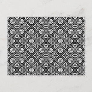 Estniska Black and White Knitting Mönster Vykort