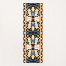 Estniska blommigten blue and gult folk art